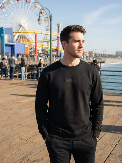012 - Sweatshirt Embroidered Center Small Logo Black