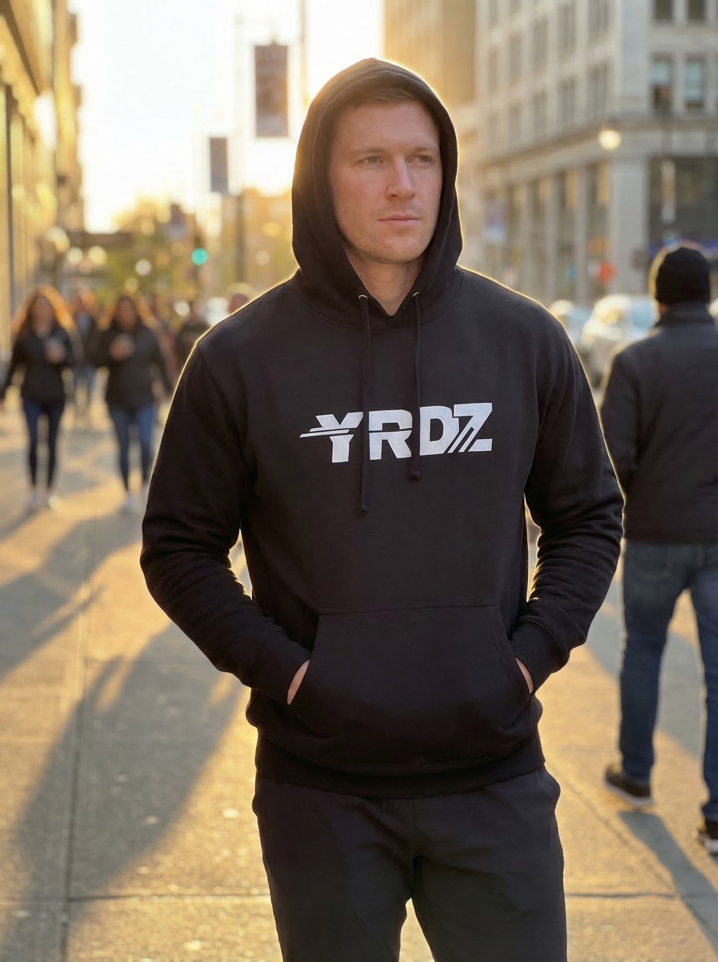 014 - Unisex Hoodie Embroidered White Logo