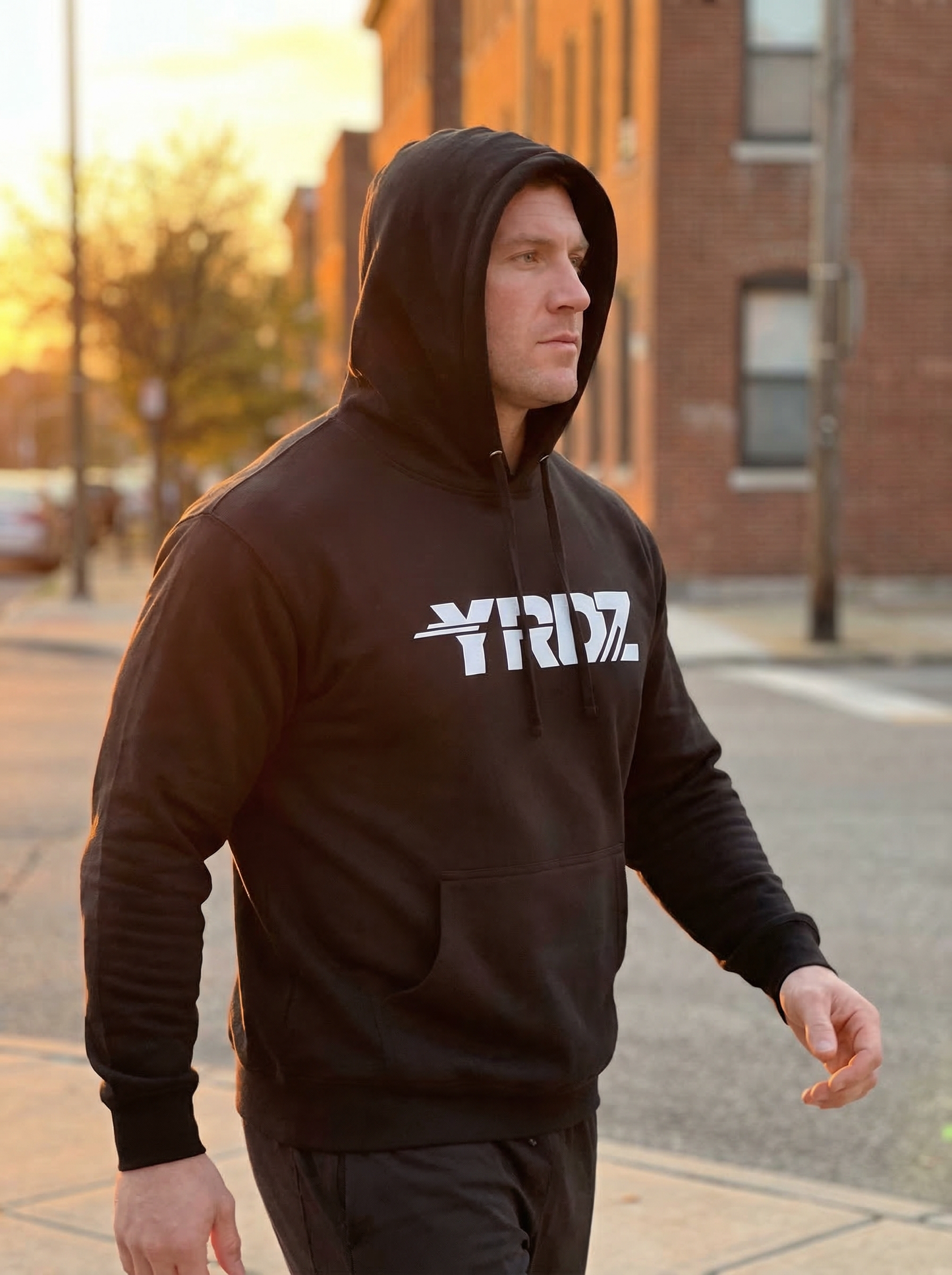 014 - Unisex Hoodie Embroidered White Logo