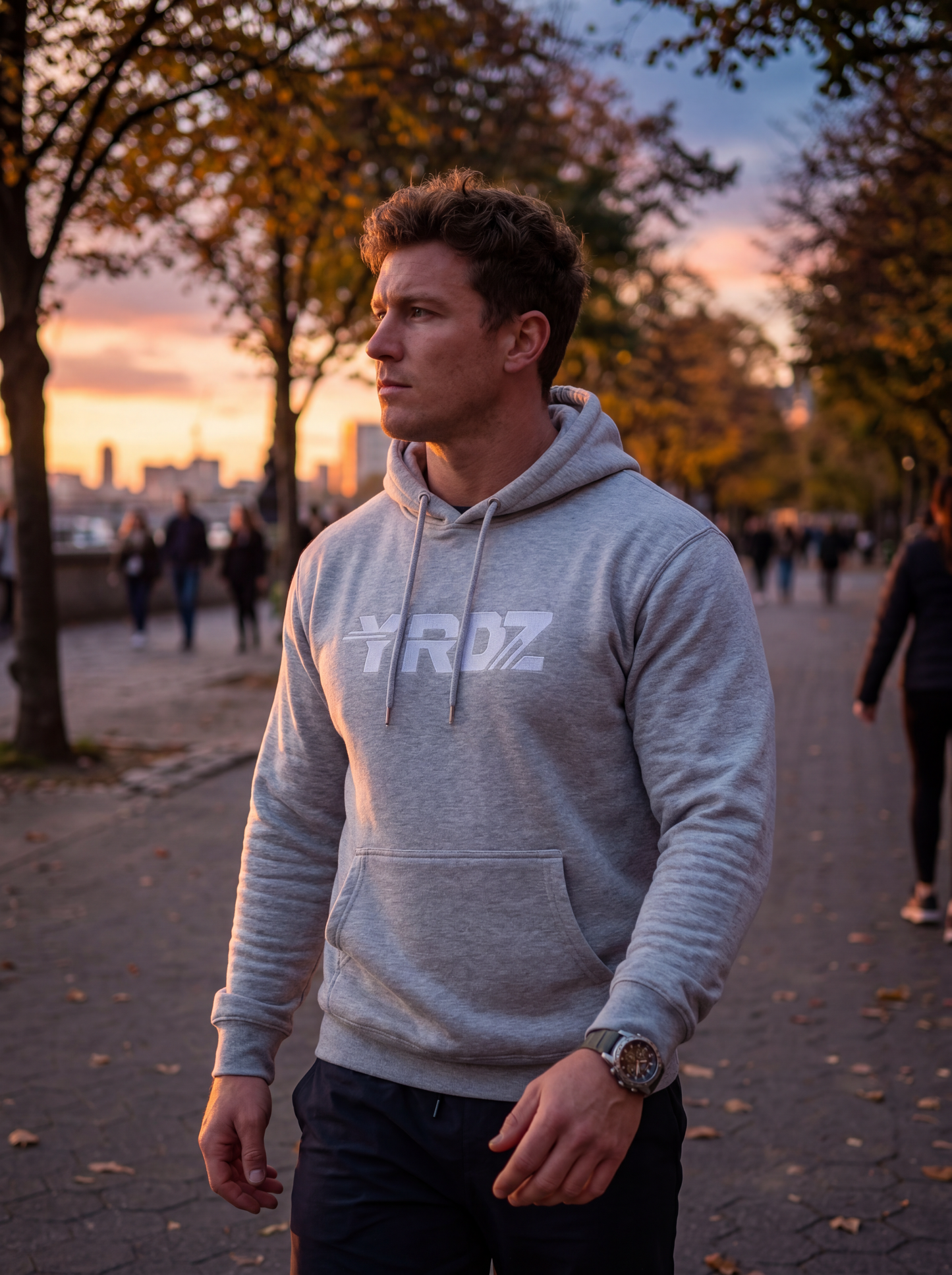 014 - Unisex Hoodie Embroidered White Logo